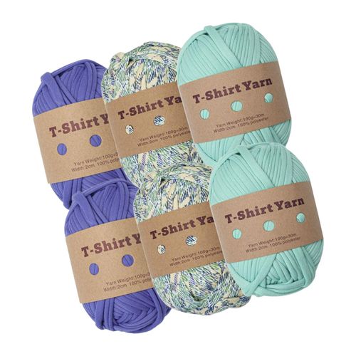 6 Pieces T Shirt Yarn Washable Weaving Thread Yarn  A