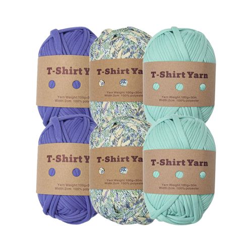 6 Pieces T Shirt Yarn Washable Weaving Thread Yarn  A