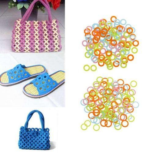 100pcs Colorful Plastic DIY Crochet Ring  Craft Tool