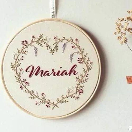 Creative Diy Beginner Embroidery Kit Fabric Threads Material Bag Artistic Floral Plant Letters Sewing Needlework Tools With Hoop