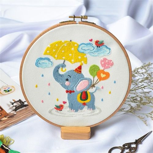 Beginner Embroidery Kits Cartoon Pattern Diy Embroidered Material Set Hand Needlework Craft Kit Needle Arts Cross Stitch Decor