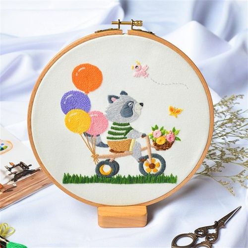 Beginner Embroidery Kits Cartoon Pattern Diy Embroidered Material Set Hand Needlework Craft Kit Needle Arts Cross Stitch Decor