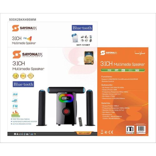 Sayonapps 3.1 Ch Multimedia Surround Speaker Home Theare System With Led Display-Black