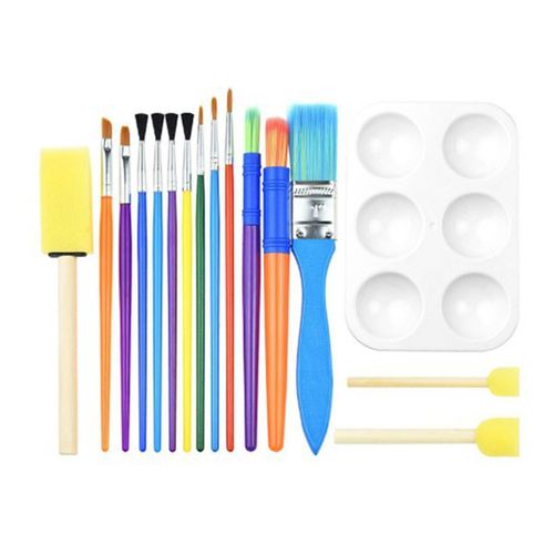 16PCS Children Paintbrushes Washable Paint Brushes Sponge Painting Brush Set for Toddler Kids Early DIY Learning Toys Finger Paints sponges Art Supplies Gifts for Acrylic Crafts Rock Tempera Paints NO5138