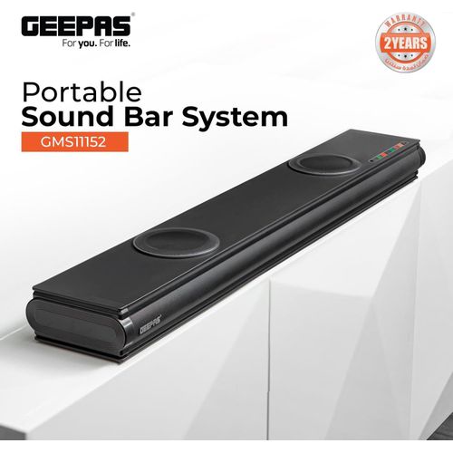 Geepas Powerful Bass Portable Sound Bar System,LED Display,Deep Bass with Mobile,TV,Tablet PC,Laptop,Computer & More-Black