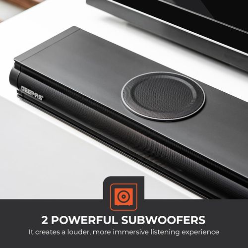 Geepas Powerful Bass Portable Sound Bar System,LED Display,Deep Bass with Mobile,TV,Tablet PC,Laptop,Computer & More-Black