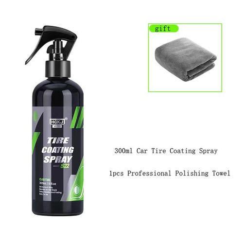 HGKJ S22 Car Tyre Gloss Coating Spray Hydrophobic Sealant Wax Tire Blackening Refurbishing Agent Tire Care Spray Auto Detailing-300ml_Dark Grey