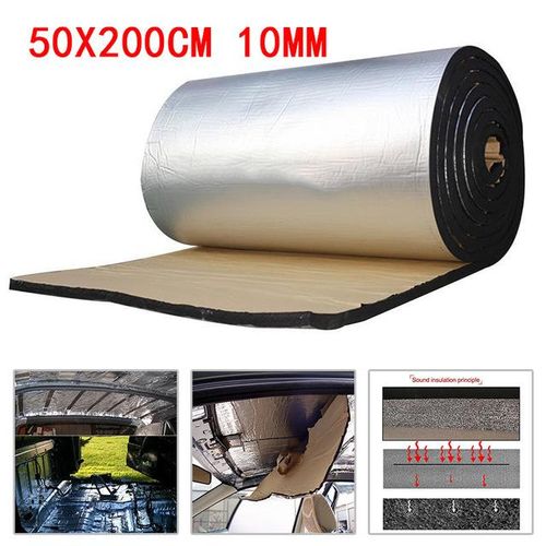 2000x500mm 10mm Aluminum Foil Sound Deadener Insulation Mat Noise Heat Shield Insulation Car Deadening Foam Cotton Sound-