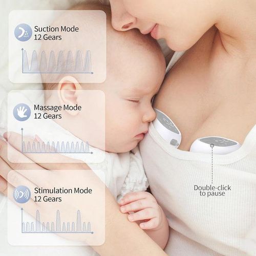 Wearable Breast Pumps 12 Levels & 3 Modes Electric Wireless Breastpump BPA Free with LCD Display Portable Mother Milk
