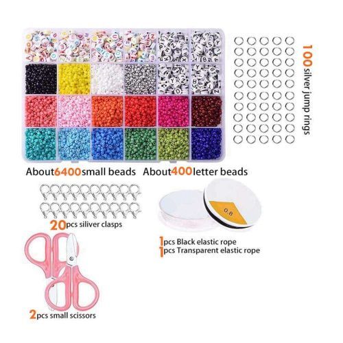 Small Glass  Beads 3mm Mini Bracelet Mix Beads Kit With Elastic