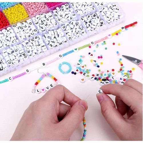 Small Glass  Beads 3mm Mini Bracelet Mix Beads Kit With Elastic