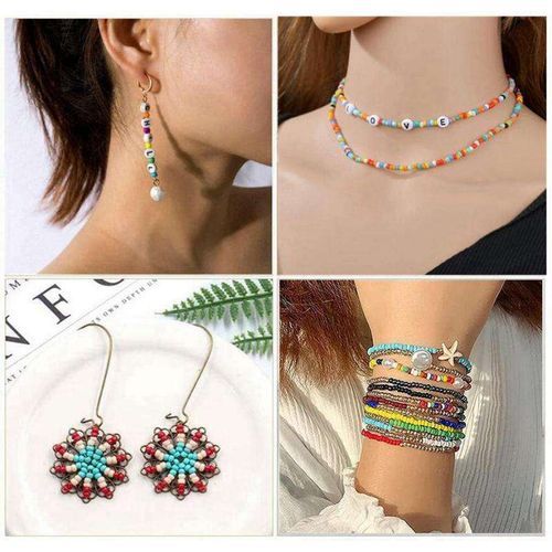 Small Glass  Beads 3mm Mini Bracelet Mix Beads Kit With Elastic