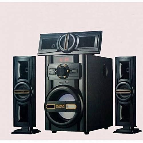 Djack 3.1 Full Home Theater Speaker - Multi Media Wireless FM Radio Bluetooth - Black