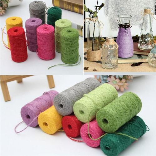 1roll 100m Natural Burlap Hessian Jute Twine Cord Hemp String 2mm Wrap Packing String Rustic Wedding Decoration Aa7905