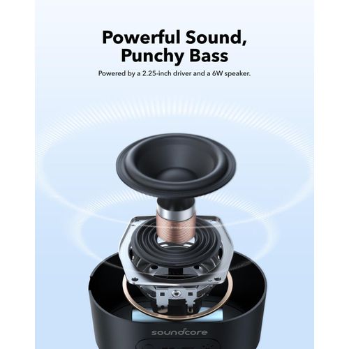 Anker Soundcore Pyro Mini Portable Bluetooth Wireless Speaker with Full-Body Light Show, 6W, 10H Playtime, TWS Pairing, RGB Lights, AUX-In, Card Slot, USB-C, Bluetooth 5.3 - Black