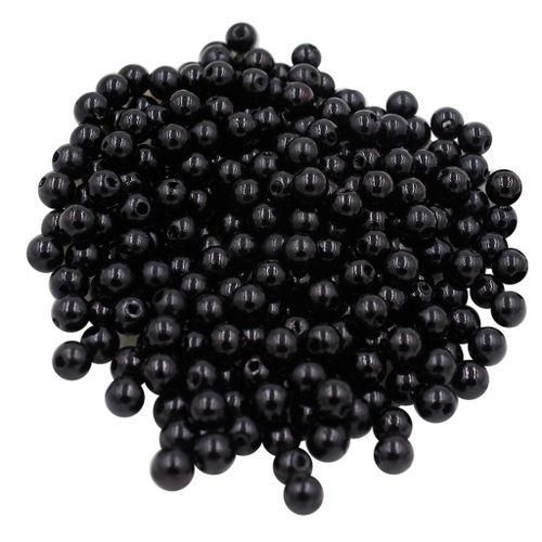 130 Pieces 8mm Round  Imitation Pearl Spacer Black