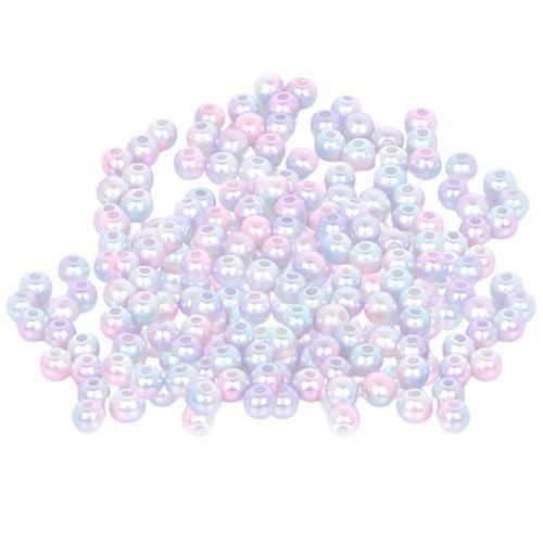 50100200500Pc ABS Plastic Loose Beads 4mm Pink Purple Blue