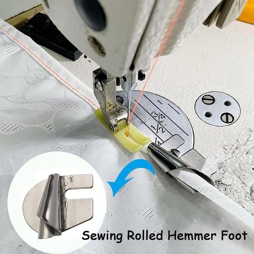 Sewing Rolled Hemmer Foot 3mm-10mm Sewing Machine Presser Foot Durable Stainless Steel Hemming Puller Home Sewing Accessories