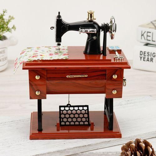 Mini Sewing Machine Music Box Retro Classical Treadle Sewing