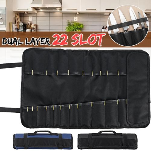 22 Pockets Durable Chef  Roll Bag Carry  Black