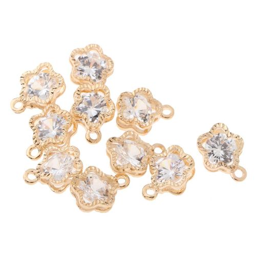 10 Pieces Crystal Alloy Rhinestone Charms Pendant DIY
