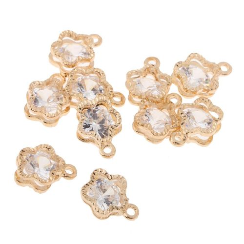 10 Pieces Crystal Alloy Rhinestone Charms Pendant DIY