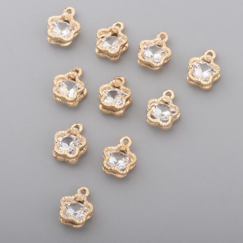 10 Pieces Crystal Alloy Rhinestone Charms Pendant DIY