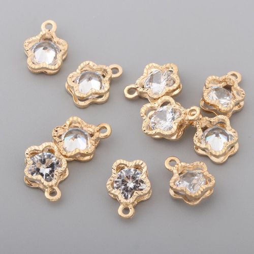 10 Pieces Crystal Alloy Rhinestone Charms Pendant DIY