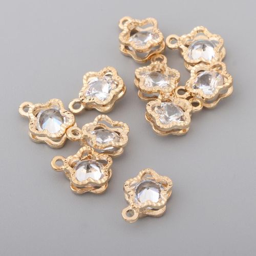 10 Pieces Crystal Alloy Rhinestone Charms Pendant DIY