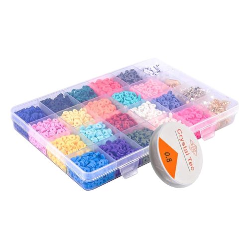4800 Pcs Clay  Beads Flat Beads Kit for Bracelets Necklace Handmade