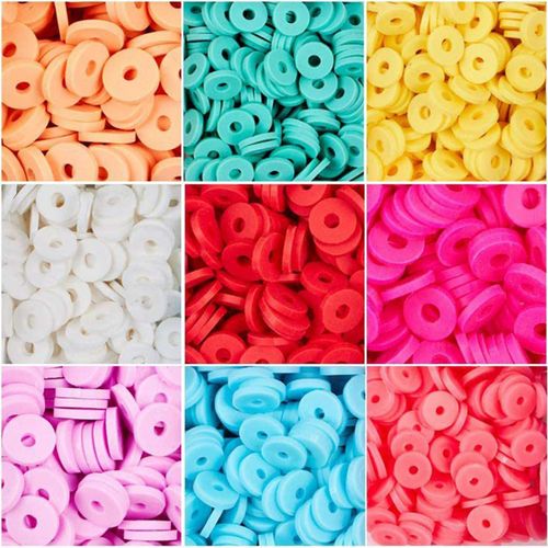 4800 Pcs Clay  Beads Flat Beads Kit for Bracelets Necklace Handmade