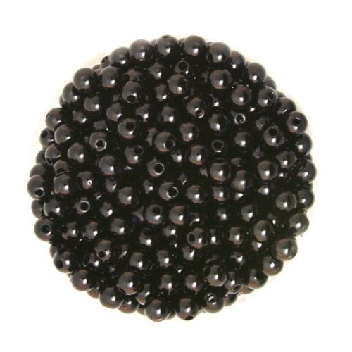 500pcs 6mm Round ABS Plastic Imitation Pearls Jewelry Findings Black