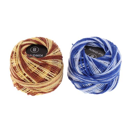 16 Pcs Crochet Thread Multi Coloured- Cotton Thread Balls - Crochet
