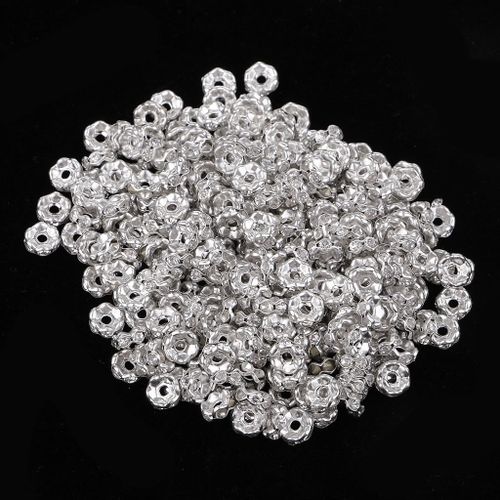 Prettyia 500 Pcs Crystal Rhinestone Rondelle Spacer Bead DIY Jewelry