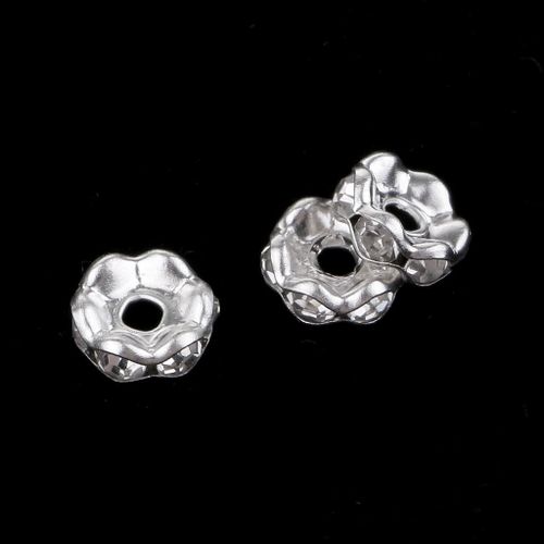 Prettyia 500 Pcs Crystal Rhinestone Rondelle Spacer Bead DIY Jewelry