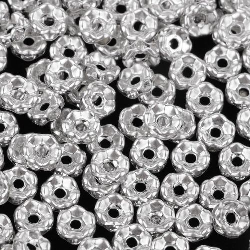 Prettyia 500 Pcs Crystal Rhinestone Rondelle Spacer Bead DIY Jewelry