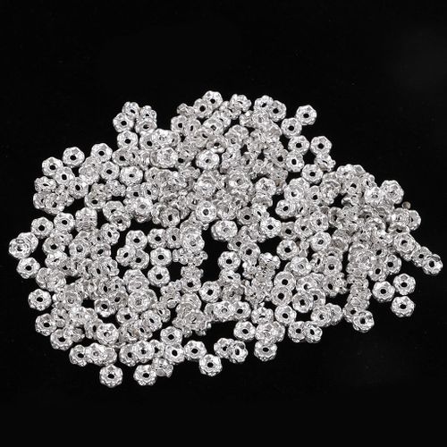 Prettyia 500 Pcs Crystal Rhinestone Rondelle Spacer Bead DIY Jewelry