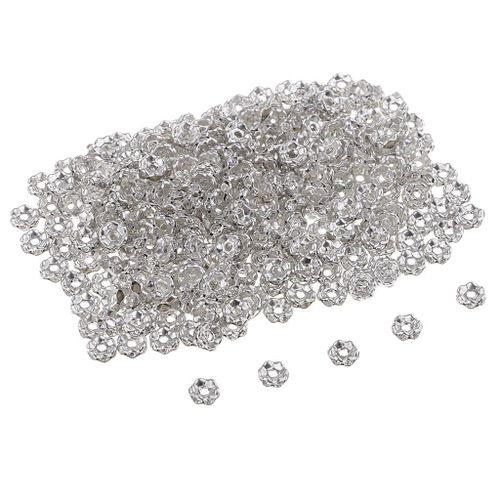 Prettyia 500 Pcs Crystal Rhinestone Rondelle Spacer Bead DIY Jewelry