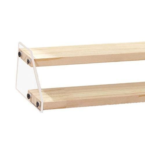 Acrylic Wooden Display Rack Counter Ladder 2 Layer 15.7inch Width
