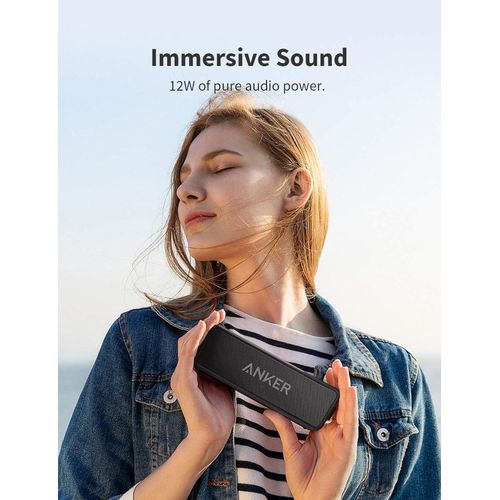 Anker Soundcore 2 Portable Bluetooth Speaker with 12W Stereo Sound, Bluetooth 5, BassUp, IPX7 Waterproof, 24-Hour Playtime, Wireless Stereo Pairing, Speaker for Home, Outdoors, Travel