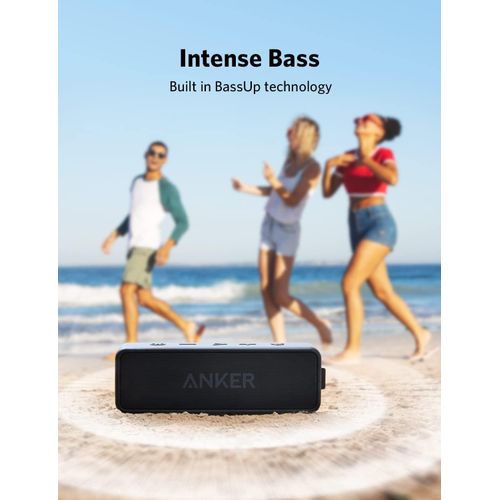 Anker Soundcore 2 Portable Bluetooth Speaker with 12W Stereo Sound, Bluetooth 5, BassUp, IPX7 Waterproof, 24-Hour Playtime, Wireless Stereo Pairing, Speaker for Home, Outdoors, Travel