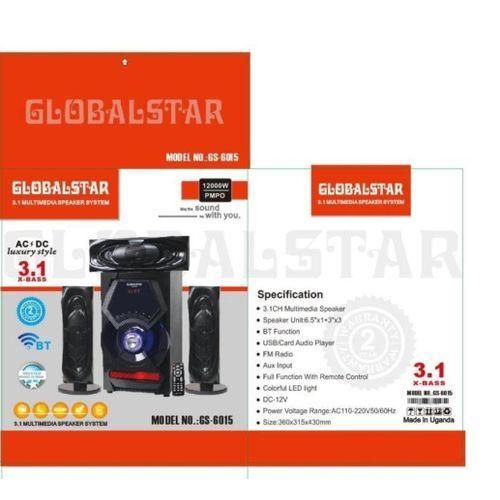 Global Star  Bluetooth Speaker Home Speakers GS-6015 3.1 Latest Multispeaker Woofer System - Black