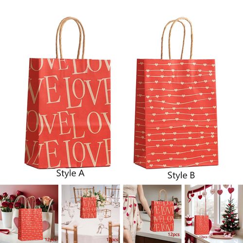 12Pcs Valentine's Day Gift Bag Romantic Party Favors  A