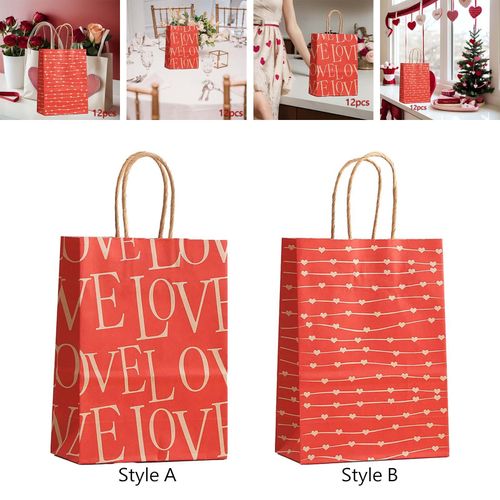 12Pcs Valentine's Day Gift Bag Romantic Party Favors  A