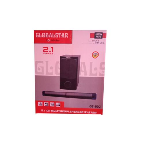 Global Star 2.1 Multimedia Soundbar Speaker With Very Clear Sound-Black
