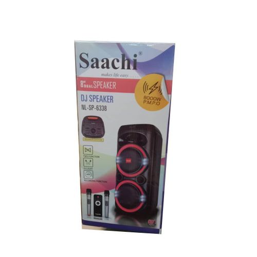 Party Speaker With Microphones Remote Control And Recording Function-Black