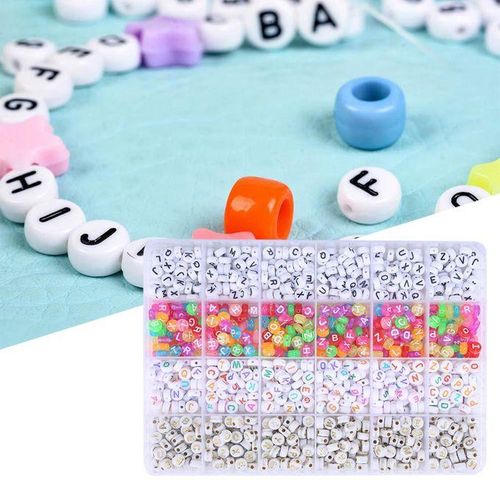1200 Pieces Alphabet Letter Beads Kit Spacer Bead For DIY Bracelets