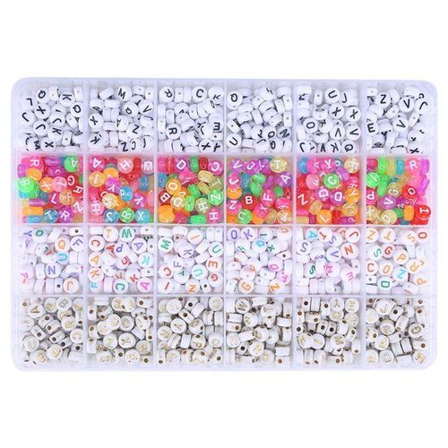 1200 Pieces Alphabet Letter Beads Kit Spacer Bead For DIY Bracelets