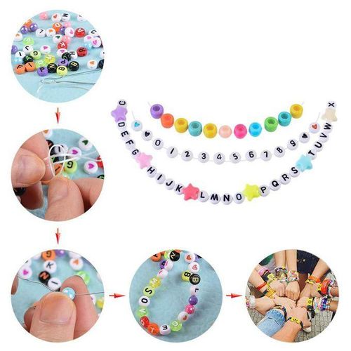 1200 Pieces Alphabet Letter Beads Kit Spacer Bead For DIY Bracelets
