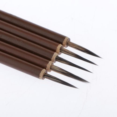 5pcs Round Pointed Tip Water  Hair Paint Brush For
